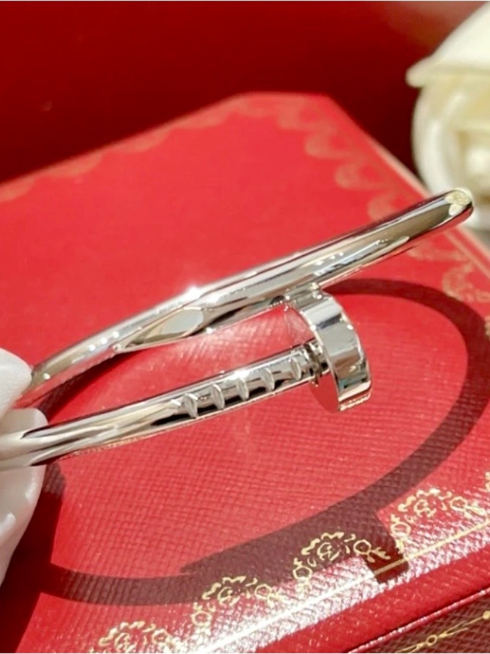 DESIGNER INSPIRED Polished Silver Nail-Style Cuff Bracelet - Silver